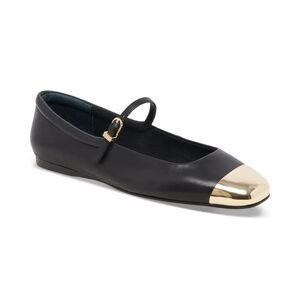 Dolce Vita Reyes Toe Cap Women's Flat Shoes Black Leather